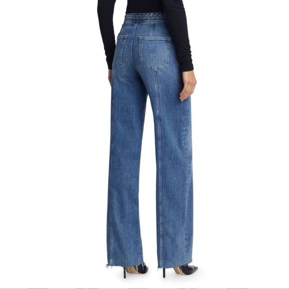 Frame Braided Stretch Wide-Leg Jeans - Daphne Blue - Picture 6 of 11